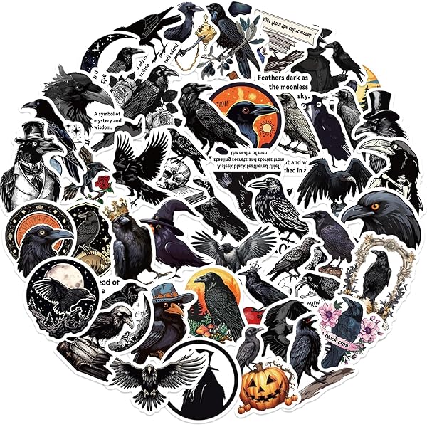 Amazon.com: Juinte 8 Pieces Crow Enamel Pins Set Rose Moon